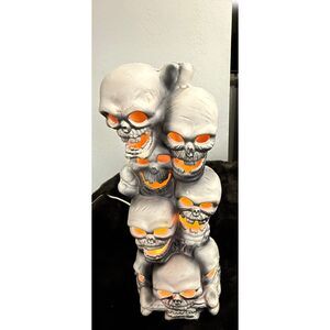 VTG 1993 Trendmasters 18" Halloween Skull Totem Tower Stack Foam Blow Mold